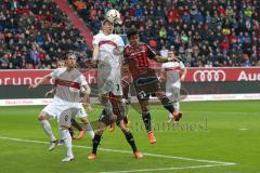 1. Bundesliga - Fußball - FC Ingolstadt 04 - VfB Stuttgart - Daniel Schwaab (3 Stuttgart) Darío Lezcano (37, FCI)  Georg Niedermeier (6 Stuttgart)