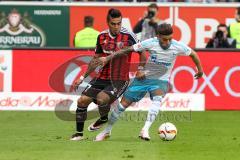 1. BL - Saison 2015/2016 - FC Ingolstadt 04 - Schalke 04 - Lezano Farina,Dario (#37 FC Ingolstadt 04) - Junior Caicara (3, Schalke) - Foto: Meyer Jürgen