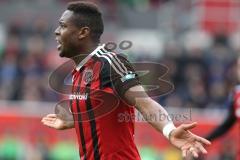 1. BL - Saison 2015/2016 - FC Ingolstadt 04 - Borussia Mönchengladbach - Marvin Matip (#34 FC Ingolstadt 04) mit der Schiedsrichter Entscheidung nicht zufrieden - Ärger - Foto: Meyer Jürgen