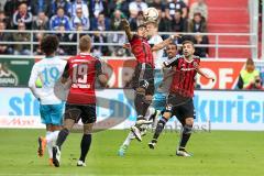 1. BL - Saison 2015/2016 - FC Ingolstadt 04 - Schalke 04 - Lezano Farina,Dario (#37 FC Ingolstadt 04) - Lukas Hinterseer (#16 FC Ingolstadt 04) - Joel Matip (32, Schalke) - Foto: Meyer Jürgen