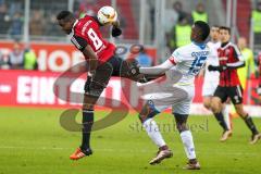 1. BL - Saison 2015/2016 - FC Ingolstadt 04 - 1. FSV Mainz 05 - Roger de Oliveira Bernardo (#8 FC Ingolstadt 04) - #15 Cordoba Compete Mainz - Foto: Meyer Jürgen