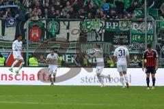 1. Bundesliga - Fußball - FC Ingolstadt 04 - Hannover 96 - Ausgleich 2:2 Tor für Hannover Hiroshi Kiyotake (Hannover 10) trifft, Torwart Örjan Haskjard Nyland (26, FCI) keine Chance