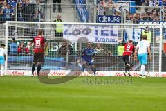 1. BL - Saison 2015/2016 - FC Ingolstadt 04 - Schalke 04 - Moritz Hartmann (#9 FC Ingolstadt 04) schießt das 1:0 per Elfmeter - Tor - Jubel - Foto: Meyer Jürgen