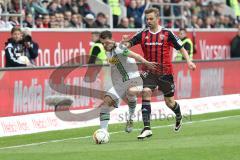 1. Bundesliga - Fußball - FC Ingolstadt 04 - Borussia Mönchengladbach - Granit Xhaka (Gladbach 34) Lukas Hinterseer (16, FCI)