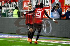 1. Bundesliga - Fußball - FC Ingolstadt 04 - 1. FC Köln - Lukas Hinterseer (16, FCI) jubelt mit Danny da Costa (21, FCI) Foto: Adalbert Michalik