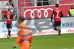 1. Bundesliga - Fußball - FC Ingolstadt 04 - VfB Stuttgart - Moritz Hartmann (9, FCI) trifft zum 1:0 für Ingolstadt Tor Jubel, Torwart Przemyslaw Tyton (22 Stuttgart) keine Chance