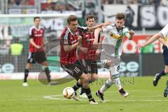 1. Bundesliga - Fußball - FC Ingolstadt 04 - Borussia Mönchengladbach - Lukas Hinterseer (16, FCI) Havard Nordtveit (Gladbach 6)