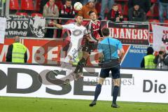 1. BL - Saison 2015/2016 - FC Ingolstadt 04 - Bayer 04 Leverkusen - Mathew Leckie (#7 FC Ingolstadt 04) - Toprak Ömer #21 weiss Leverkusen - Foto: Meyer Jürgen