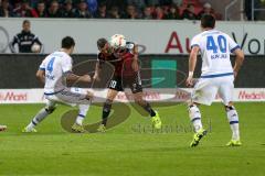 1. BL - Saison 2015/2016 - FC Ingolstadt 04 - Hamburger SV - Pascal Groß (#10 FC Ingolstadt 04) - Spahic Emir (#4 Hamburger SV) - Kacar Gojko (40 Hamburger SV) - Foto: Jürgen Meyer