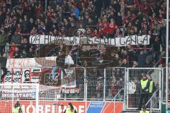 1. Bundesliga - Fußball - FC Ingolstadt 04 - Bayer 04 Leverkusen - Fans Spruchband Jubel