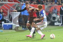 1. BL - Saison 2015/2016 - FC Ingolstadt 04 - Hertha BSC - Max Christiansen (#19 FC Ingolstadt 04) - Harguchi Genki(Hertha BSC) - Foto: Jürgen Meyer