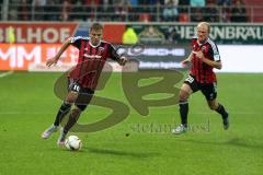 1. BL - Saison 2015/2016 - FC Ingolstadt 04 - Hamburger SV - Lukas Hinterseer (#16 FC Ingolstadt 04) - Tobias Levels (#28 FC Ingolstadt 04) - Foto: Jürgen Meyer