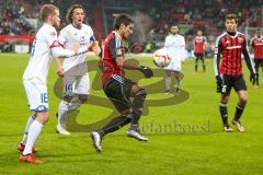 1. BL - Saison 2015/2016 - FC Ingolstadt 04 - 1. FSV Mainz 05 - Lezano Farina,Dario (#37 FC Ingolstadt 04) - Borsinski Daniel #18 Mainz - Foto: Meyer Jürgen