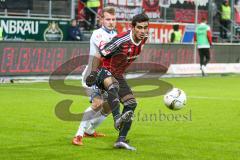 1. BL - Saison 2015/2016 - FC Ingolstadt 04 - 1. FSV Mainz 05 - Lezano Farina,Dario (#37 FC Ingolstadt 04) - Borsinski Daniel #18 Mainz - Foto: Meyer Jürgen