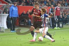 1. BL - Saison 2015/2016 - FC Ingolstadt 04 - Hertha BSC - Max Christiansen (#19 FC Ingolstadt 04) - Harguchi Genki(Hertha BSC) - Foto: Jürgen Meyer