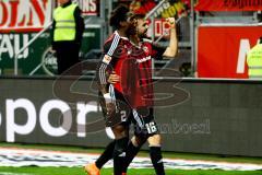 1. Bundesliga - Fußball - FC Ingolstadt 04 - 1. FC Köln - Lukas Hinterseer (16, FCI) jubelt mit Danny da Costa (21, FCI) Foto: Adalbert Michalik