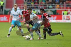 1. Bundesliga - Fußball - FC Ingolstadt 04 - FC Schalke 04 - Júnior Caiçara (Schalke 3) Darío Lezcano (37, FCI)