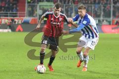 1. BL - Saison 2015/2016 - FC Ingolstadt 04 - Hertha BSC - Pascal Groß (#10 FC Ingolstadt 04) - Hegeler Jens (Hertha BSC) -  Foto: Jürgen Meyer