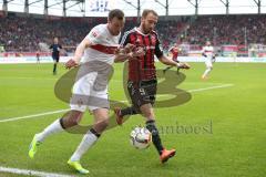 1. Bundesliga - Fußball - FC Ingolstadt 04 - VfB Stuttgart - Kevin Großkreutz (15 Stuttgart)  Moritz Hartmann (9, FCI)