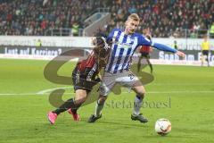 1. BL - Saison 2015/2016 - FC Ingolstadt 04 - Hertha BSC - Mathew Leckie (#7 FC Ingolstadt 04) - Lustenberger Fabian (Hertha BSC) - Foto: Jürgen Meyer