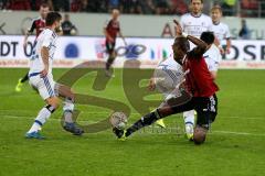 1. BL - Saison 2015/2016 - FC Ingolstadt 04 - Hamburger SV -Roger de Oliveira Bernardo (#8 FC Ingolstadt 04) -  Spahic Emir (#4 Hamburger SV) -  Foto: Jürgen Meyer