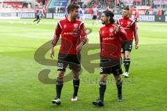 1. BL - Saison 2015/2016 - FC Ingolstadt 04 - Schalke 04 - Vor dem Spiel - Markus Suttner (#29 FC Ingolstadt 04) - Almog Cohen (#36 FC Ingolstadt 04) - Foto: Meyer Jürgen