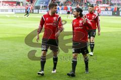 1. BL - Saison 2015/2016 - FC Ingolstadt 04 - Schalke 04 - Vor dem Spiel - Markus Suttner (#29 FC Ingolstadt 04) - Almog Cohen (#36 FC Ingolstadt 04) - Foto: Meyer Jürgen