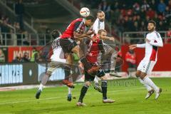 1. BL - Saison 2015/2016 - FC Ingolstadt 04 - Bayer 04 Leverkusen - Moritz Hartmann (#9 FC Ingolstadt 04) - Marvin Matip (#34 FC Ingolstadt 04) -  - Foto: Meyer Jürgen