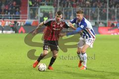 1. BL - Saison 2015/2016 - FC Ingolstadt 04 - Hertha BSC - Pascal Groß (#10 FC Ingolstadt 04) - Hegeler Jens (Hertha BSC) -  Foto: Jürgen Meyer