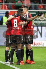 1. BL - Saison 2015/2016 - FC Ingolstadt 04 - Darmstadt 98 - Moritz Hartmann (#9 FC Ingolstadt 04) mit dem 3:1 Führungstreffer - Roger de Oliveira Bernardo (#8 FC Ingolstadt 04) - Foto: Jürgen Meyer