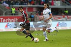 1. Bundesliga - Fußball - FC Ingolstadt 04 - 1. FSV Mainz 05 - Alfredo Morales (6, FCI) wird von Baumgartlinger, Julian (Mainz 14) verfolgt