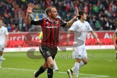 1. Bundesliga - Fußball - FC Ingolstadt 04 - Hannover 96 - Tor zum 2:0 Moritz Hartmann (9, FCI) Jubel