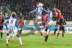 1. BL - Saison 2015/2016 - FC Ingolstadt 04 - Hertha BSC Marvin Matip (#34 FC Ingolstadt 04) - Langcamp Sebastian (Hertha BSC) - Foto: Jürgen Meyer