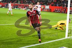 1. BL - Saison 2015/2016 - FC Ingolstadt 04 - 1. FC Köln - Lukas Hinterseer (#16 FC Ingolstadt 04) mit dem 1:0 Führungstrffer - jubel - Timo Horn Torhüter (#1 köln) - Foto: Meyer Jürgen