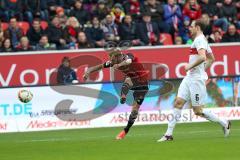 1. Bundesliga - Fußball - FC Ingolstadt 04 - VfB Stuttgart - Moritz Hartmann (9, FCI) trifft zum 1:0 für Ingolstadt Tor Jubel, Georg Niedermeier (6 Stuttgart)