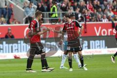 1. Bundesliga - Fußball - FC Ingolstadt 04 - FC Schalke 04 - Tor 2:0 durch Lukas Hinterseer (16, FCI) Jubel mit Pascal Groß (10, FCI) und Darío Lezcano (37, FCI)