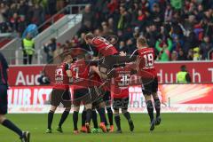 1. Bundesliga - Fußball - FC Ingolstadt 04 - VfB Stuttgart - Tor 3:1 durch Darío Lezcano (37, FCI) Jubel Moritz Hartmann (9, FCI) Almog Cohen (36, FCI) Mathew Leckie (7, FCI)