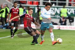 1. BL - Saison 2015/2016 - FC Ingolstadt 04 - Schalke 04 - Robert Bauer (#23 FC Ingolstadt 04) - Leroy Sané (19, Schalke) - Foto: Meyer Jürgen