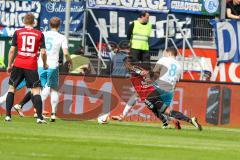 1. BL - Saison 2015/2016 - FC Ingolstadt 04 - Schalke 04 - Lezano Farina,Dario (#37 FC Ingolstadt 04) wird gefoult von Leon Goretzka (8, Schalke) - Foto: Meyer Jürgen