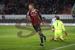 1. Bundesliga - Fußball - FC Ingolstadt 04 - TSG Hoffenheim - Freistoß Roger de Oliveira Bernardo (8, FCI) trifft zum 1:0 Jubel Tor Lukas Hinterseer (16, FCI)