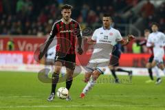 1. Bundesliga - Fußball - FC Ingolstadt 04 - 1. FSV Mainz 05 - Mathew Leckie (7, FCI) und rechts Latza, Danny (Mainz 6)