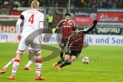 1. BL - Saison 2015/2016 - FC Ingolstadt 04 - 1. FC Köln - Mathew Leckie (#7 FC Ingolstadt 04) - Frederik Sörensen (#4 Köln)  - Foto: Meyer Jürgen