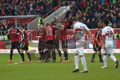 1. Bundesliga - Fußball - FC Ingolstadt 04 - VfB Stuttgart - Tor 3:1 durch Darío Lezcano (37, FCI) Jubel Moritz Hartmann (9, FCI) Almog Cohen (36, FCI) Mathew Leckie (7, FCI)