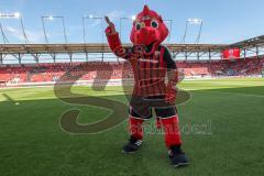 1. Bundesliga - Fußball - FC Ingolstadt 04 - VfL Wolfsburg -    Maskottchen Schanzi