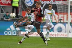 1. BL - Saison 2015/2016 - FC Ingolstadt 04 - Borussia Mönchengladbach - Max Christiansen (#19 FC Ingolstadt 04) - Nordtveit Havard #6 weiss Gladbach -  Foto: Meyer Jürgen