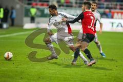 1. BL - Saison 2015/2016 - FC Ingolstadt 04 - Bayer 04 Leverkusen - Mathew Leckie (#7 FC Ingolstadt 04) - Bellarabi Karim #38 weiss Leverkusen -  Foto: Meyer Jürgen