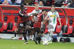 1. BL - Saison 2015/2016 - FC Ingolstadt 04 - Borussia Mönchengladbach - Danny da Costa (#21 FC Ingolstadt 04) - Almog Cohen (#36 FC Ingolstadt 04) - Foto: Meyer Jürgen