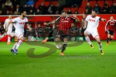 1. Bundesliga - Fußball - FC Ingolstadt 04 - 1. FC Köln - Lukas Hinterseer (16, FCI) , Mergim Mavraj (19, 1. FC Köln) Dominic Maroh (5, 1. FC Köln) Foto: Adalbert Michalik