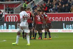 1. Bundesliga - Fußball - FC Ingolstadt 04 - VfB Stuttgart - Tor 3:1 durch Darío Lezcano (37, FCI) Jubel Moritz Hartmann (9, FCI) Almog Cohen (36, FCI) Mathew Leckie (7, FCI)