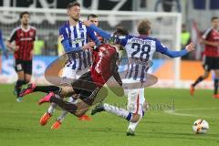 1. BL - Saison 2015/2016 - FC Ingolstadt 04 - Hertha BSC - Mathew Leckie (#7 FC Ingolstadt 04) - Lustenberger Fabian (Hertha BSC) - Foto: Jürgen Meyer